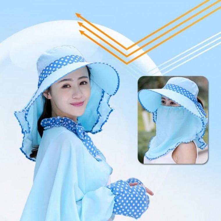 여성 햇빛 차단 모자 마스크 가리개 썬캡 등산 과수원