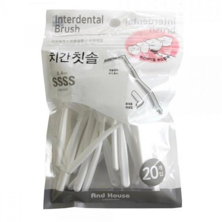 20p 덴탈 치간칫솔 L형 SSSS 굵기 0.4mm