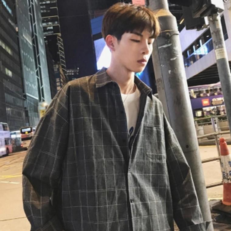 캐주얼남방 체크셔츠 카라넥 가을남방 IS-JK21