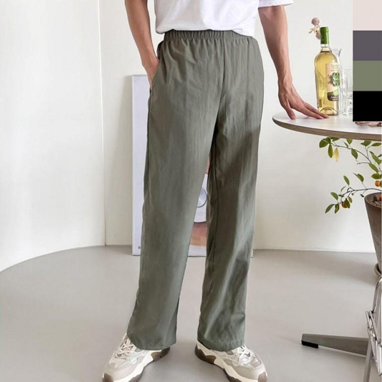 남자여름바지 시원한 1P 와이드팬츠 여름 시원한바지 남성 긴바지 바스락 밴딩