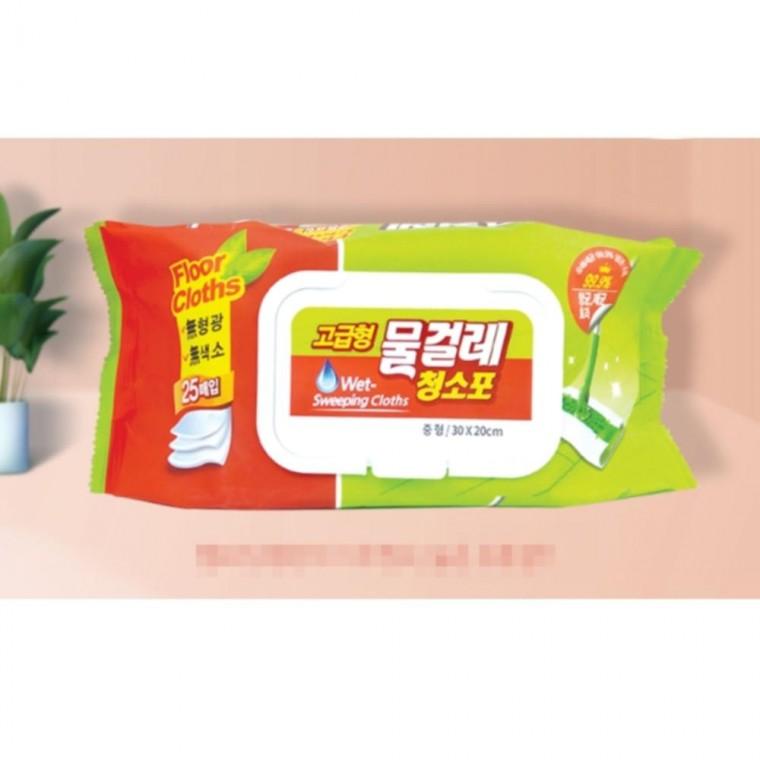 25매x10봉 30x20 국산 바닥 청소포 일회용 청소용 물티슈 걸레용 물걸레티슈 물청소포