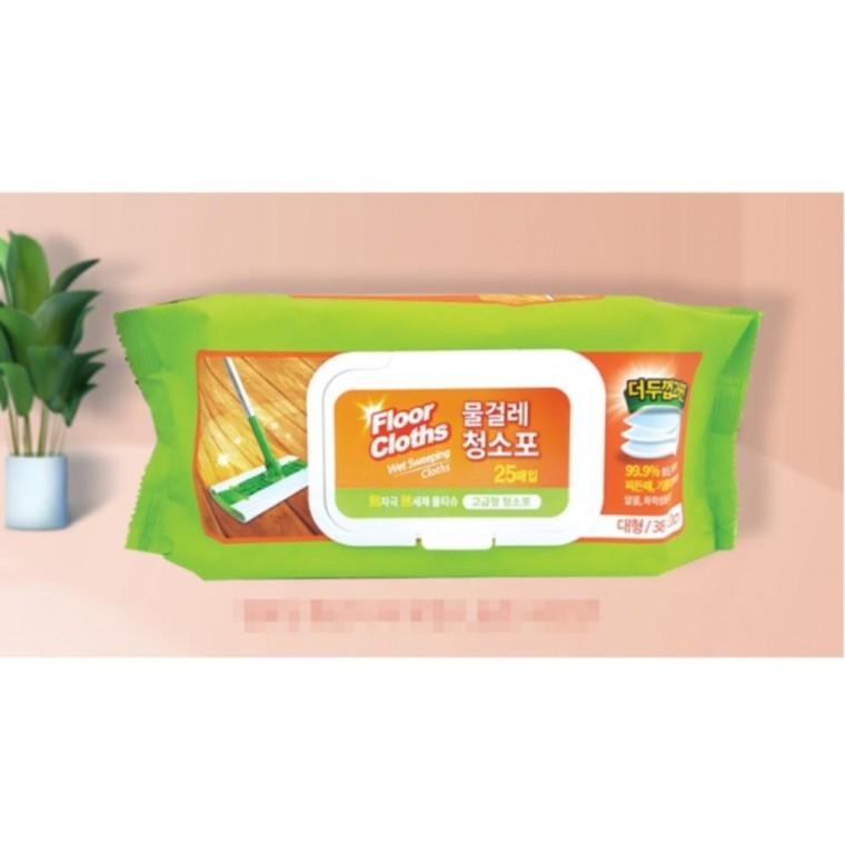 25매x10봉 38x20 국산 바닥 청소포 일회용 청소용 물티슈 걸레용 물걸레티슈 물청소포