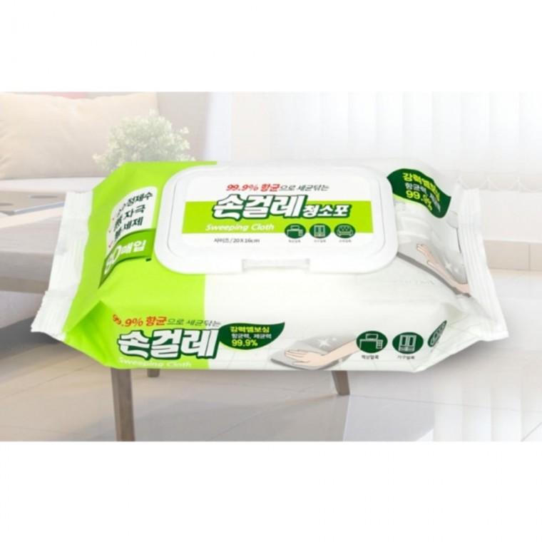 80매x10봉 20x16 향균 세정티슈 청소용 일회용 물티슈 걸레용 물걸레티슈 청소포