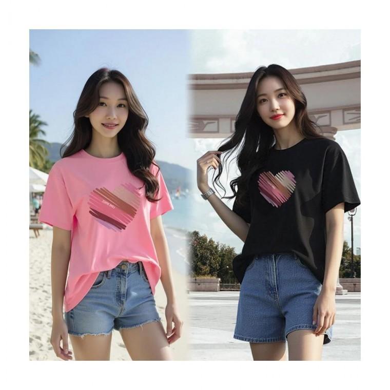 루미나D 반팔티 스판 루즈핏 시원한 실켓티 기본 데일리룩 외출복 일상착용