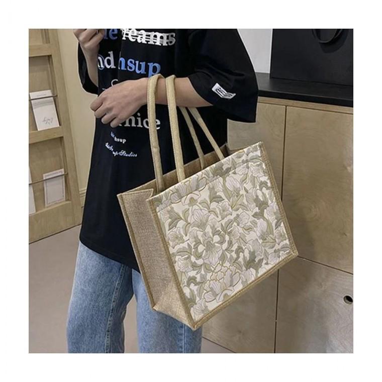 루미나D 토트백 린넨 가방 플로랄 북 시원한 외출용 여행용 소지품수납