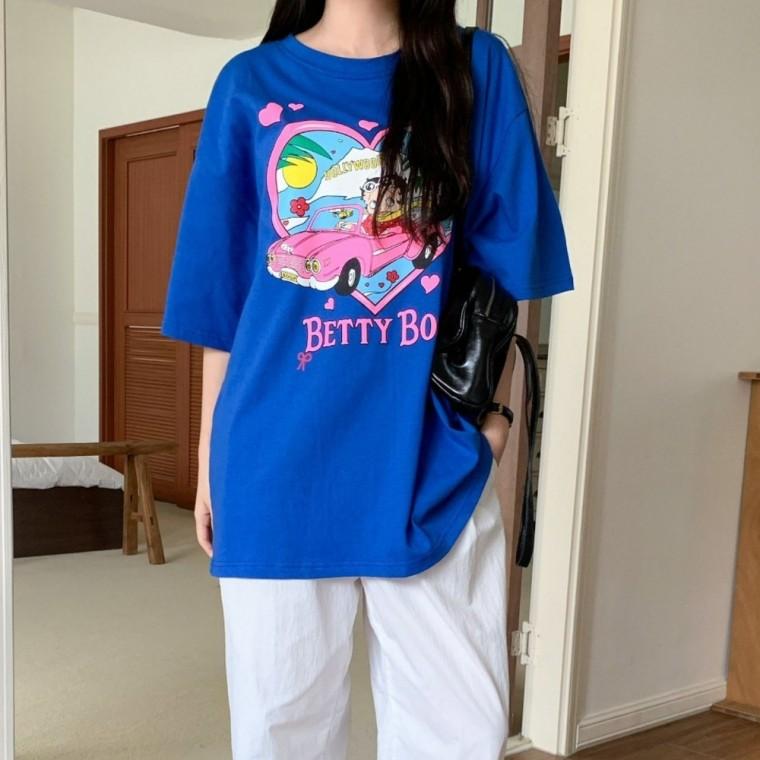 HL] 티셔츠 박시핏 빅사이즈 베티카 반팔 캐주얼
