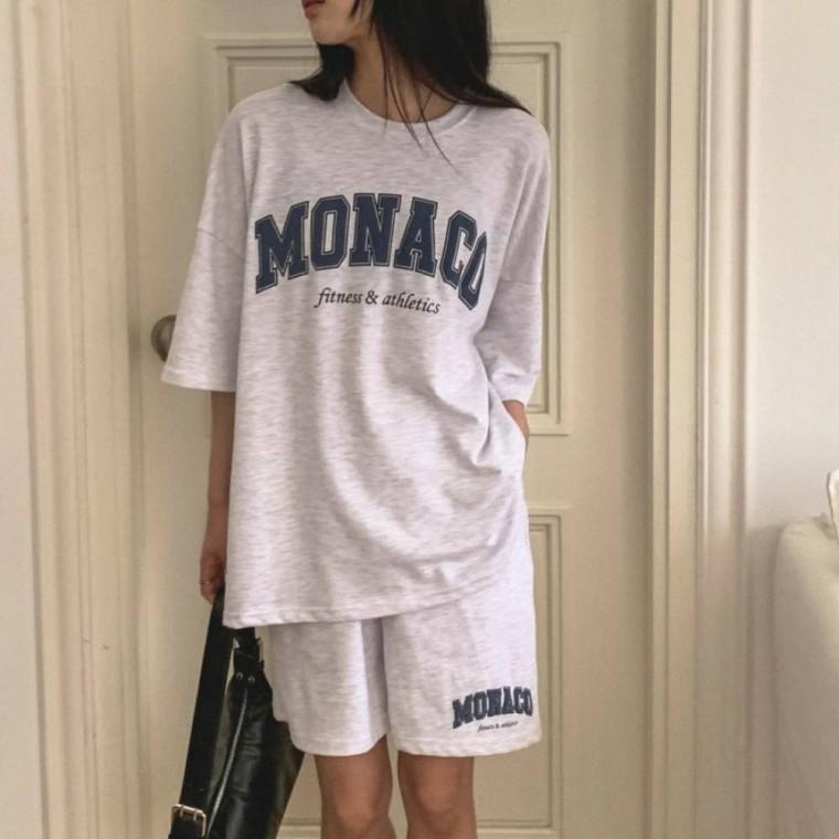 HL] 트레이닝복 빅사이즈 모나코 박시 세트 데일리
