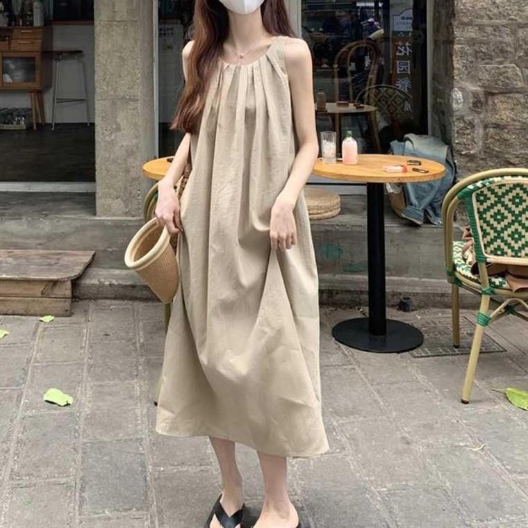여성 맥시 롱 휴양지 패션 시원한 여름 원피스 바캉스 찰랑 롱드레스 비치웨어 나시 원픽 셀파