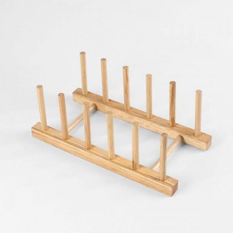 5열 접시꽂이 원목 DIY 접시 책꽂이 정리대 주방소품