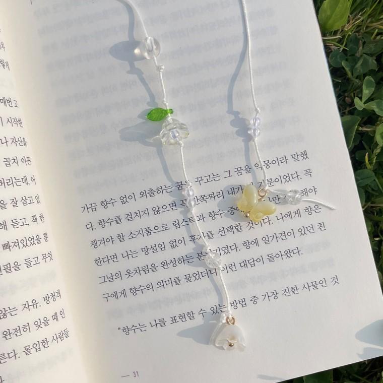 비즈 끈갈피 DIY 만들기 네잎클로버 은방울꽃 책갈피 키트 과일 북마크 독서템 북마커