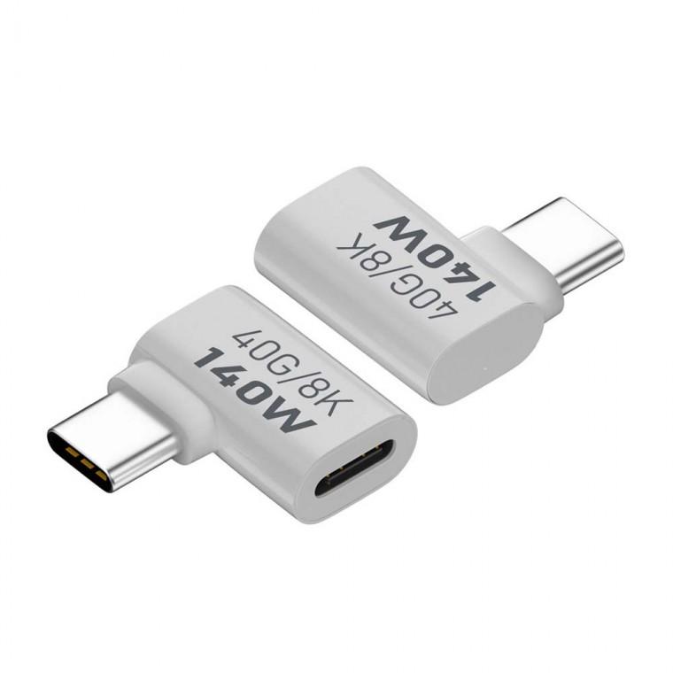 8K USB 140W C타입x2 연장젠더 좌우 90도 MF 40Gbps PC 스마트폰 노트북 게임기