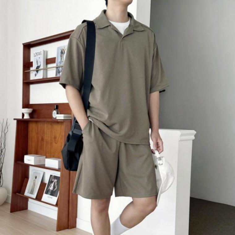 초강력 카라넥 반팔 반바지 세트 남성 16 데일리 시원한 여름바지