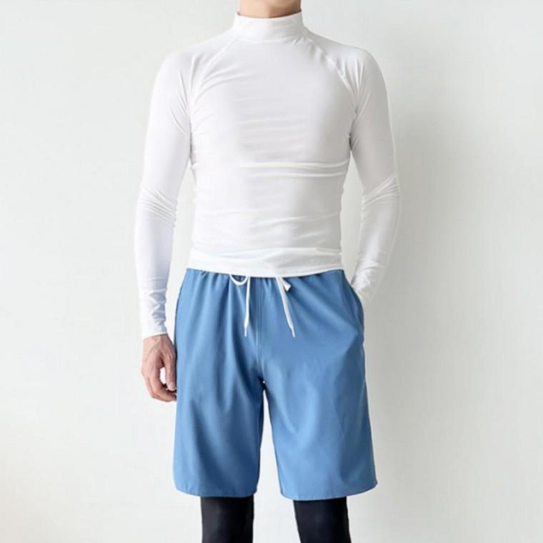 여름바지 래쉬가드 시원한바지 블루 반바지+워터레깅스 비치웨어 여름 매쉬팬티 남자반바지 남자여름바지