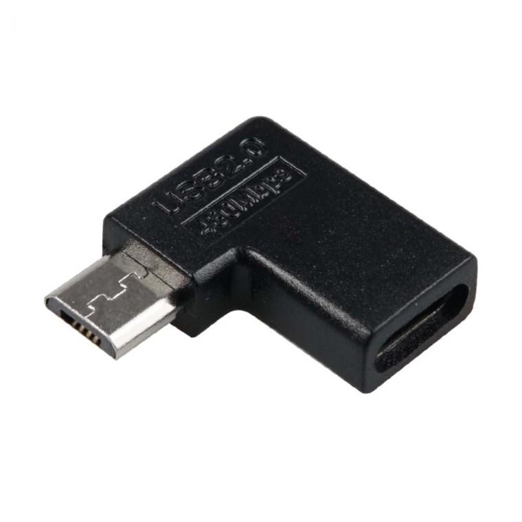 USB 2.0 C타입 5핀 변환젠더 90도 꺾임형 좌향 FM 10W 480Mbps