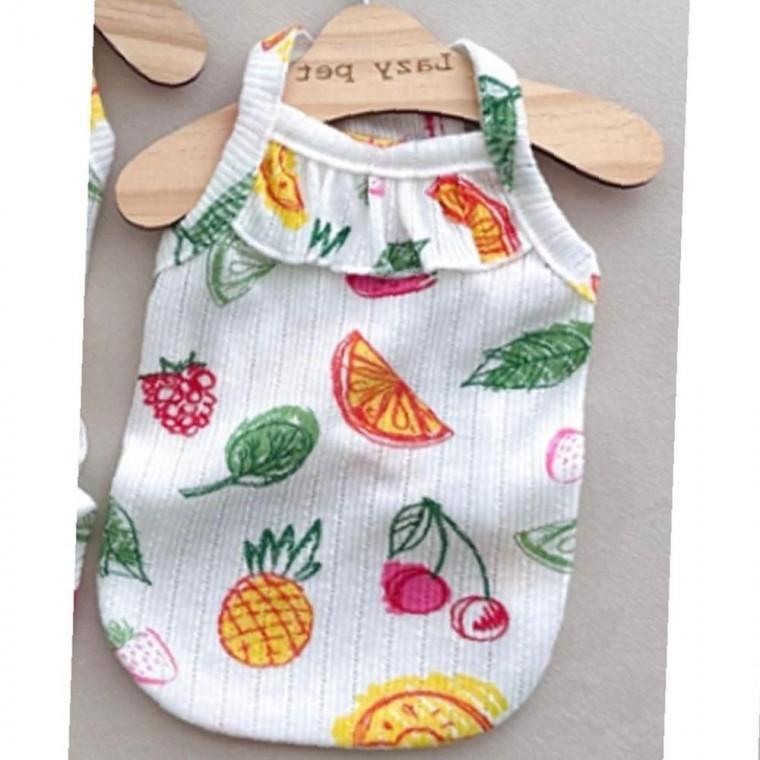 강아지 후르츠 클린 시원한 나시티 1P 바캉스 티셔츠