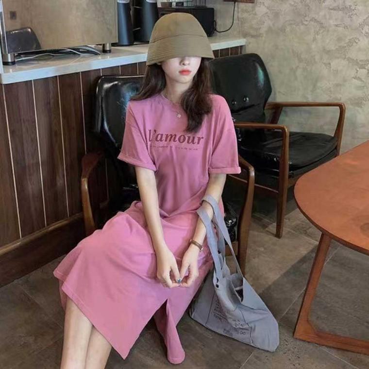 휴가 코디 바캉스룩 면소재 루즈핏 데일리 여름 반팔 롱드레스 롱원피스 시원한 편안한 여성 원픽 셀파