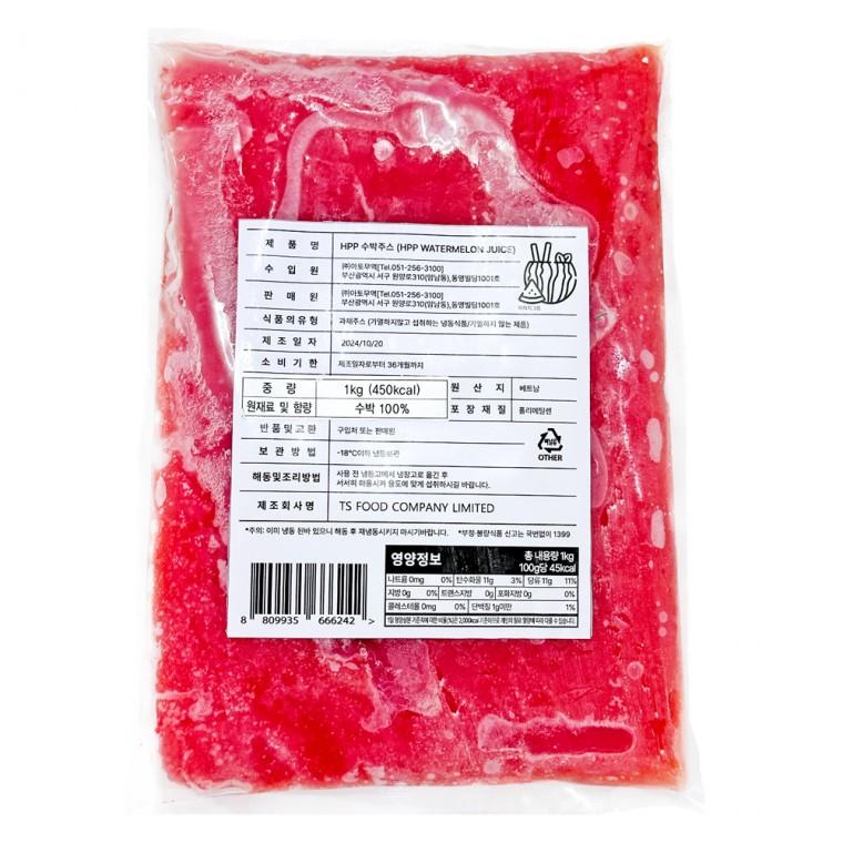 HPP 공법 수박주스 1kgX10팩 과육100% 베트남 땡모반