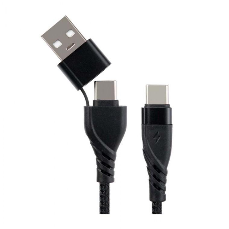 2 IN 1 C타입 USB 멀티 케이블 꼬리물기 1M 60W 스마트폰 고속충전 데이터전송 480Mbps
