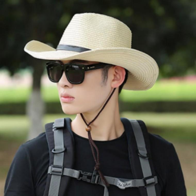 밀짚모자 남성 비치 모두팜 시원한 낚시용 여름 E 카우보이 챙모자 로고 원픽