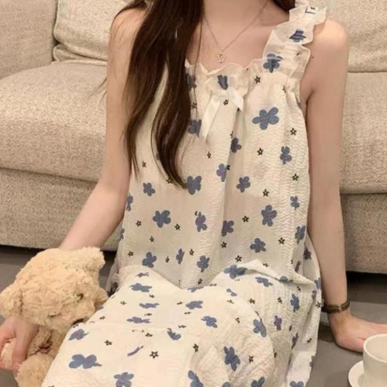 여성 여름 시원한 민소매 나시 원피스 홈웨어 쿨링