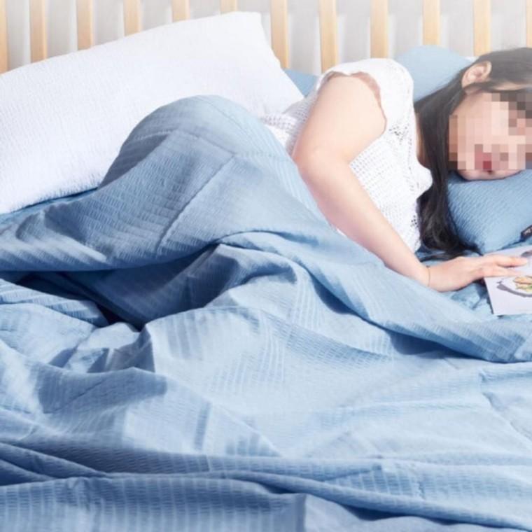 블루 150x200 싱글 여름 시어서커 냉감이불 쿨이불 시 이불 홑겹 시원한 시어사카 싱글 침구 얇은