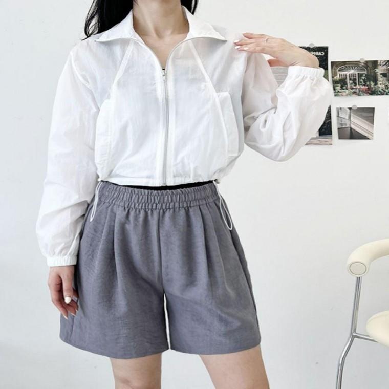여성여름바지 린넨 여자 시원한 밴딩 여름 반바지 데일리 투턱 밴딩반바지