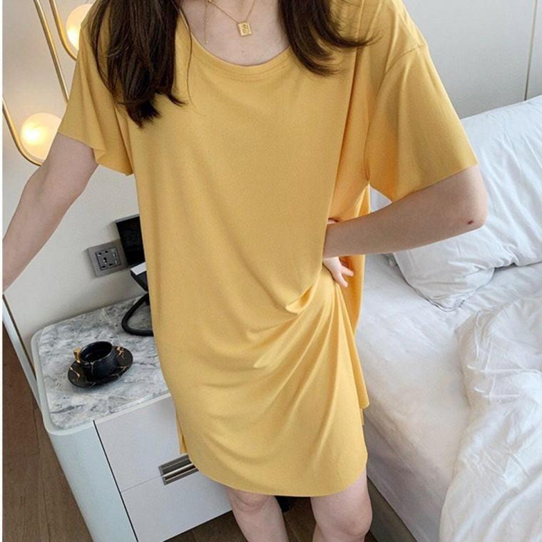 시원한 얇은 소재 여성 홈웨어 간편 외출 원피스 여자 스커트 반팔 프릴 여름 면원피스