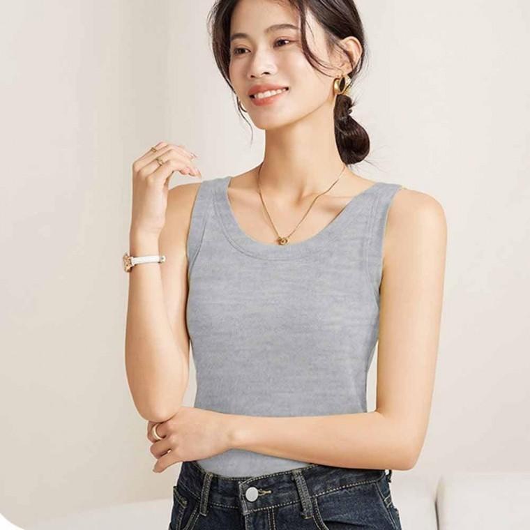 여자 기본 스타일 부드러운 소재 골지 시원한 나시 캐미솔 민소매 여성 끈나시 와플면