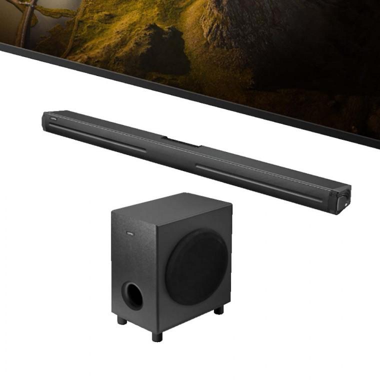 120W 고출력 사운드바 우퍼 홈시어터 3D 서라운드 입체음향 블루투스 연결 스마트폰 페어링