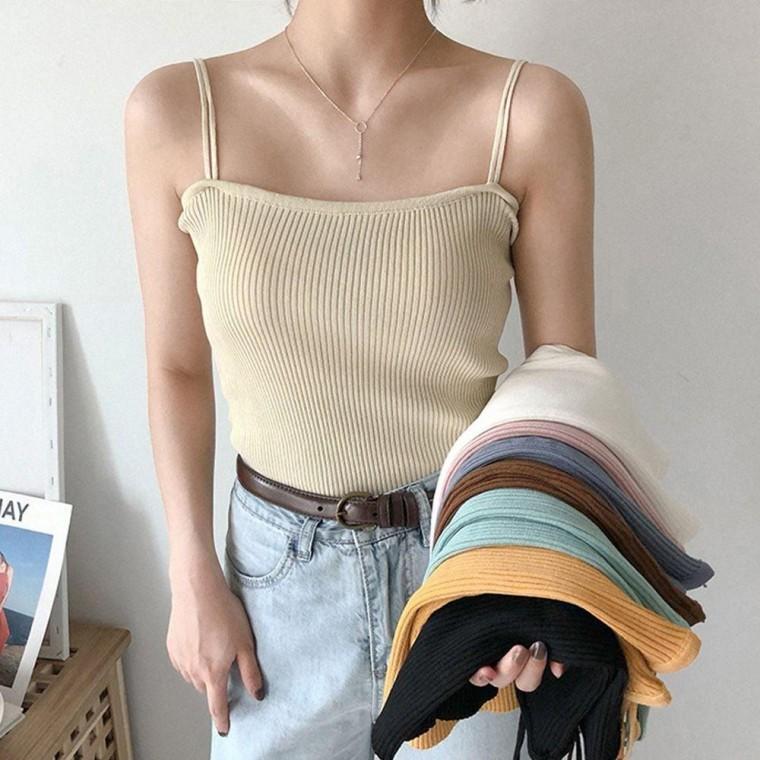 골지나시 시원한 민소매 캡 끈 나시