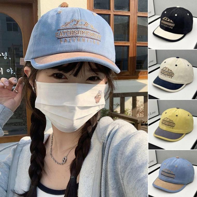 자수 로고 숏챙 숏캡 남여공용 커플 야구모자 캡모자 사계절
