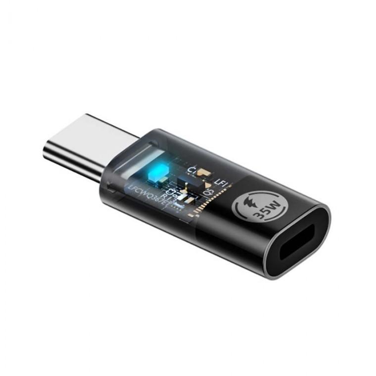 TYPE C iOS핀 젠더 35W 반투명 LED표시등 내장 단자변환 데이터전송 충전 480Mbps