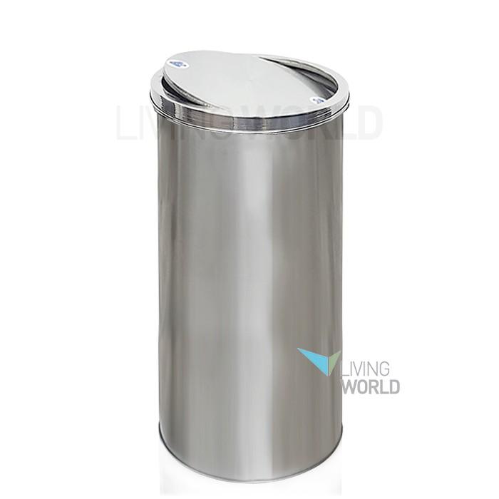 뱅뱅이형스텐휴지통 50L /원형휴지통/스윙휴지통/쓰레기통