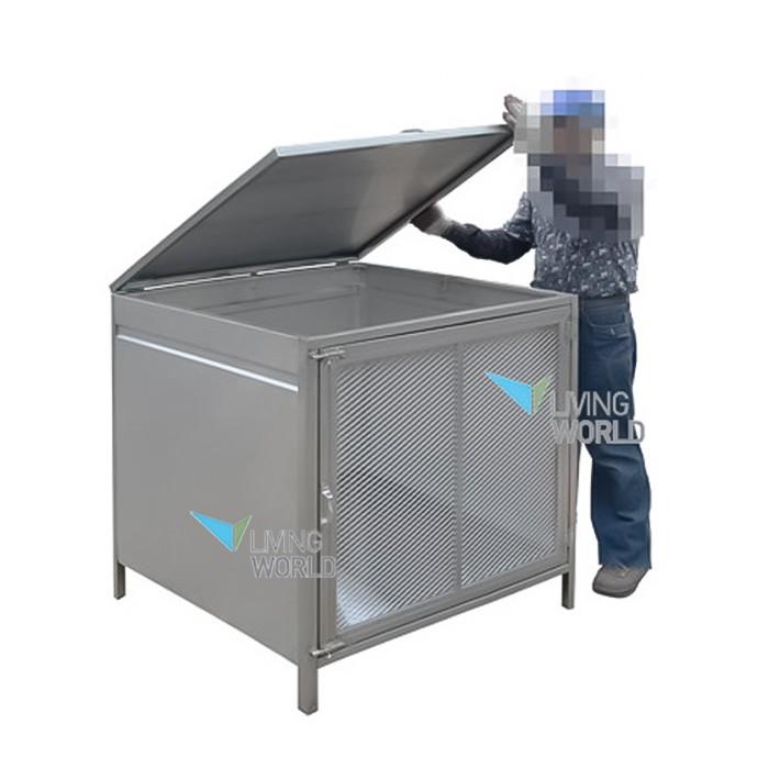 리빙월드 앞윗문 사각 스텐망분리수거함 (특대형 900x900x950)