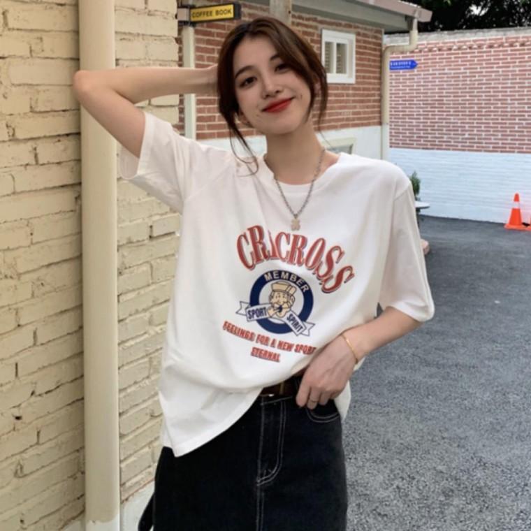 코지 내추럴 여름 루즈핏 티셔츠 여성용 시원한 반팔 상의 데일리 캐주얼 티셔츠 편안한 루즈핏 여름 티셔