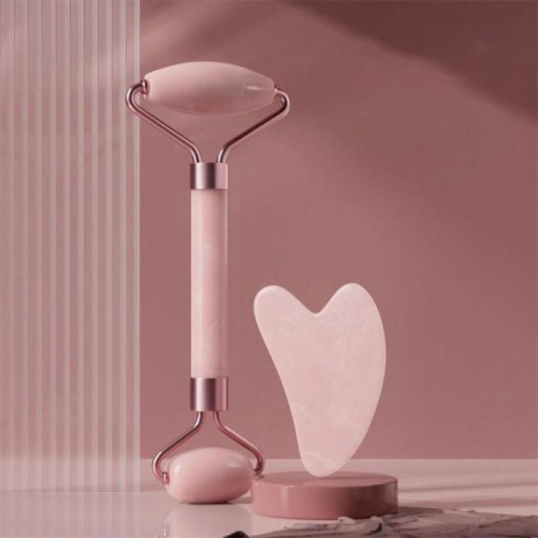 얼굴 마사지 브이롤러 + 괄사 패키지