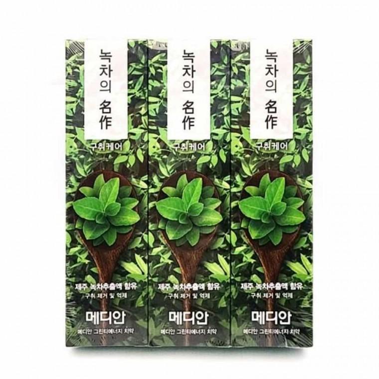 솔트치약 시원한치약 상쾌한치약 치약 녹차 소금 3개입