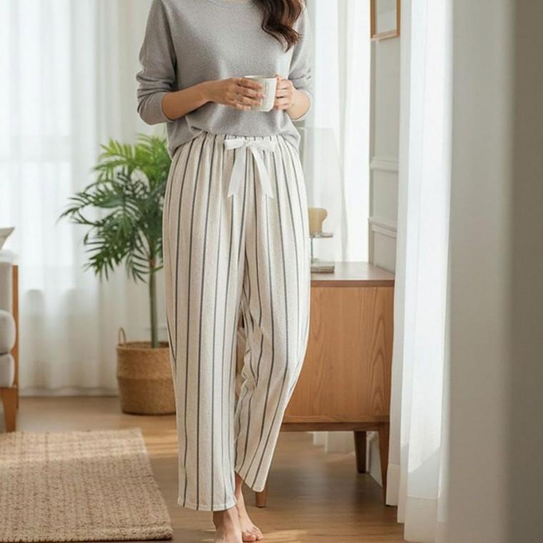 여성 와이드 여성바지 스타일 여름 시원한 소재 다양한 패턴 리본 쿨 팬츠