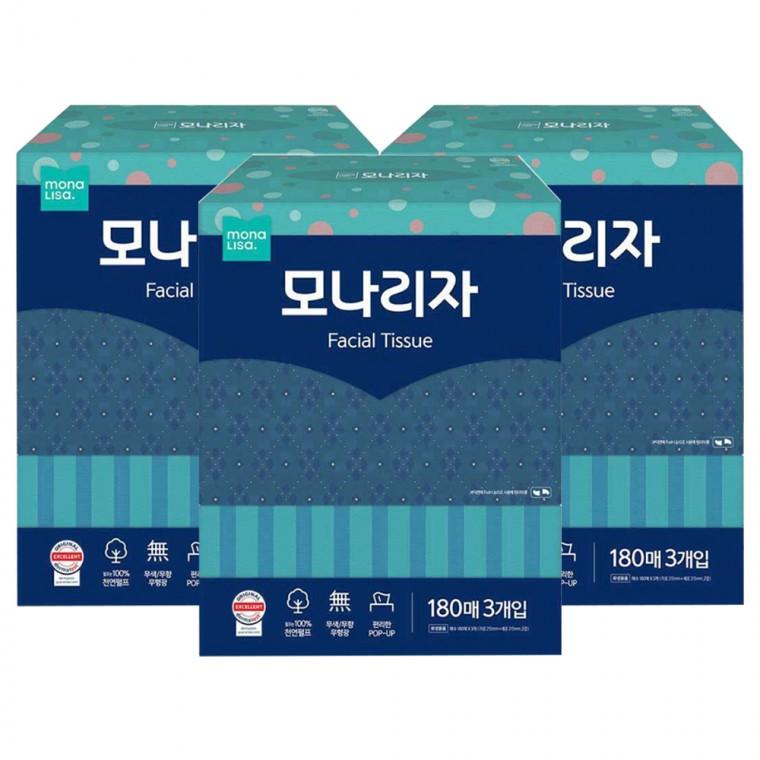 모나리자 미용티슈 각티슈 180매 3입x3팩