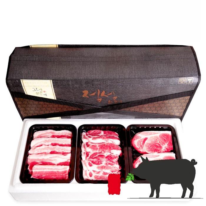 [바른정성] 냉장 삼겹살 목살 앞다리 3종 모음 각 400g 총 1.2kg 선물용 정육세트