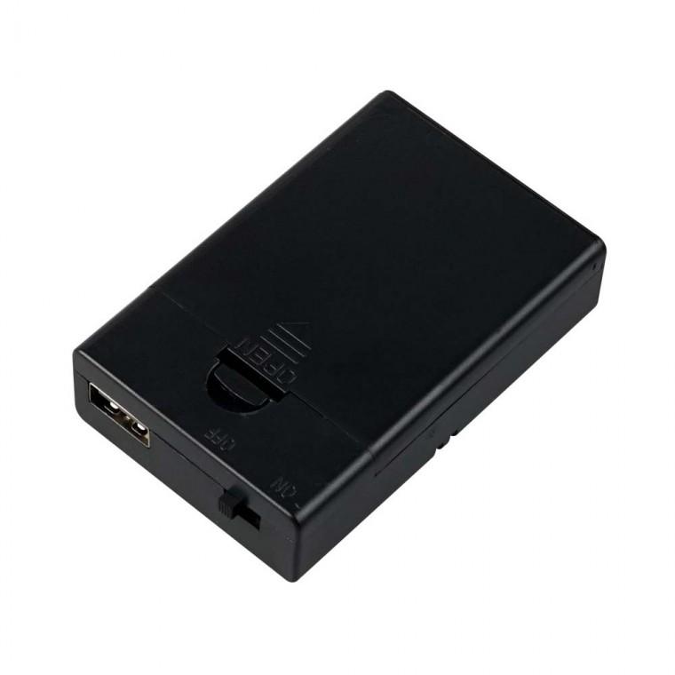 USB 2.0 A타입 AA 건전지 3구 비상충전 케이스 블랙 스위치형