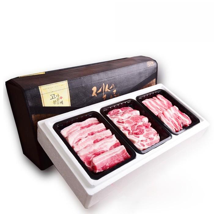 [바른정성] 냉장 정육세트 삼겹살 목살 항정살 3종 총 1.2kg
