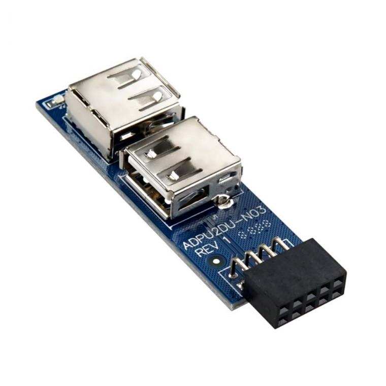 USB 2.0 A타입 9핀 2포트 커넥터변환 듀얼 좌우젠더 메인보드 연결
