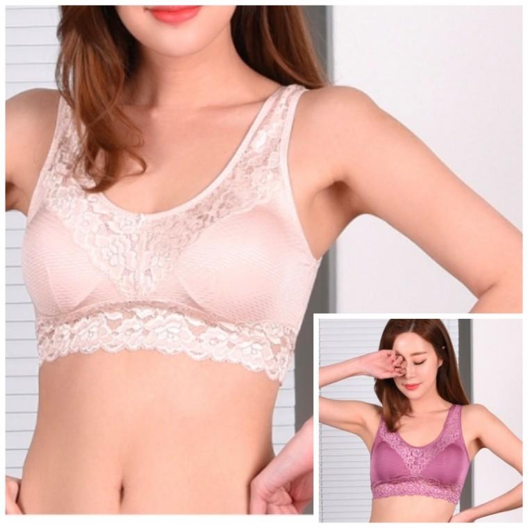 (탈렌트)(BR3793)시원한 쿨 인견원단 레이스 스포츠 브라 데일리브라 예쁜브라 브레이지어 인견노와이어브