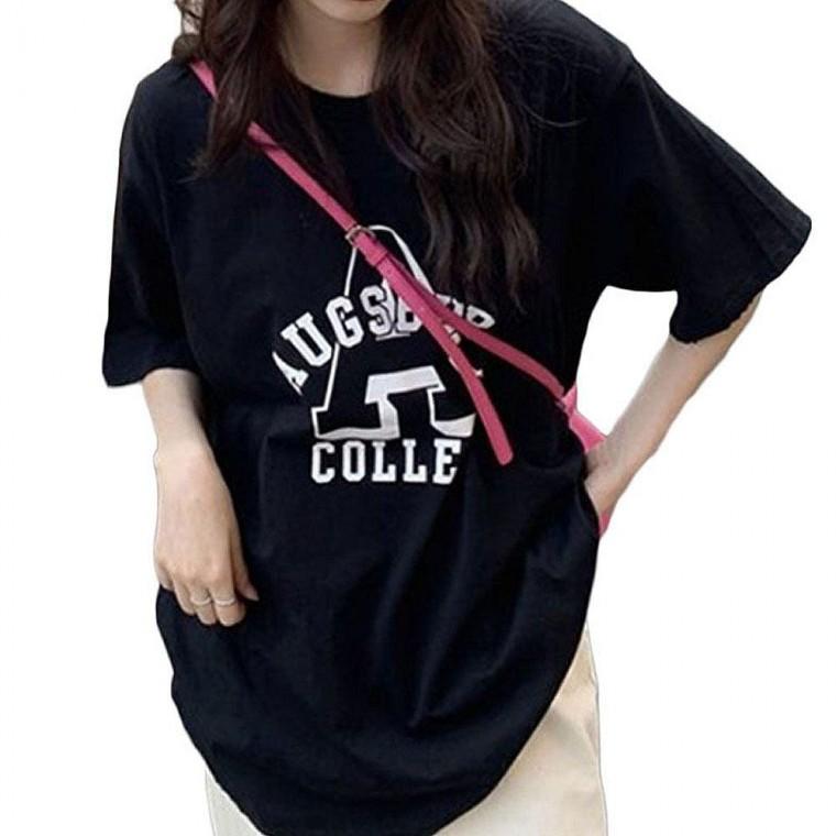 데일리 프린팅 인기 티셔츠 시원한 반팔 면소재 크루넥 여성 반팔티 티셔츠 여름 원픽 셀파