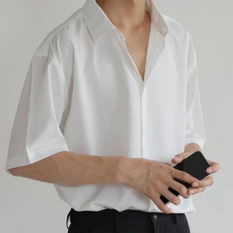 남성 시원한 카라 반팔 남방 여름 쿨링 베이직 출근 룩 셔츠