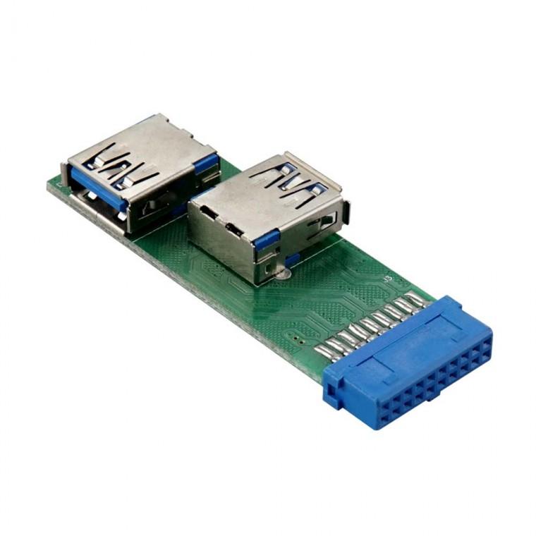 USB 3.0 A타입 19핀 20핀 커넥터변환 듀얼좌우젠더 메인보드 마더보드
