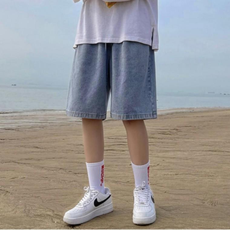 남성 워싱 반바지 빈티지 스트리트 루즈핏 여름 시원한 패션