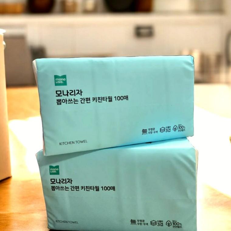 모나리자 뽑아쓰는 3겹 키친타올 100매 x 6팩