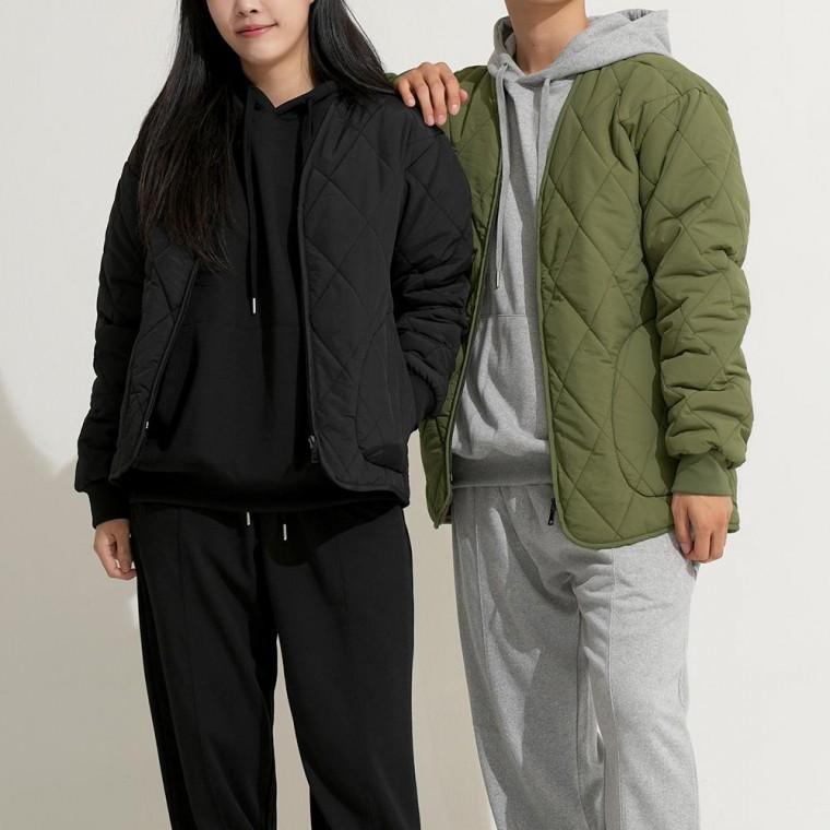 깔깔이 자켓 남여공용 보아털 다이아몬드 퀄팅 아우터 S XXL 2컬러